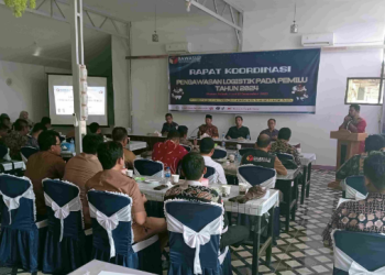 Bawaslu Tanjabtim Gelar Rakor Pengawasan Logistik Pemilu 2024 di Ratu Hotel Talang Babat, pada Senin, (11/12/2023) (Dok .Raden)