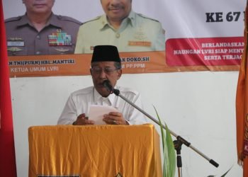 Wagub Sani pada Peringatan HUT LVRI dan HUT PPM di Gedung Tugu Juang Kota Jambi, Rabu (31/01/2024). (Foto: Agus - Kominfo)