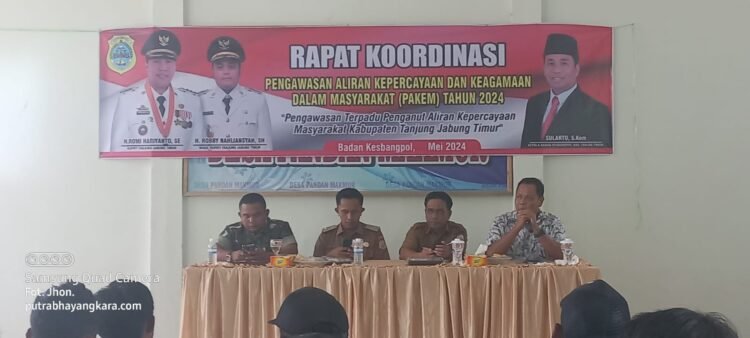 Kegiatan Rakor PAKEM di Aula Kantor Desa Pandan Makmur, Kecamatan Geragai, Kabupaten Tanjabtim, Selasa (07/05/2024). (Dok. Misbah)