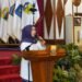 Ketua TP-PKK Provinsi Jambi, Hj. Hesnidar Haris, memberikan sambutan usai melantik Ketua TP-PKK, TP-Posyandu, Dekranasda, dan Bunda PAUD Kabupaten Bungo di Auditorium Rumah Dinas Gubernur Jambi, Senin (26/5/2025). (dok, Erit Kominfo)
